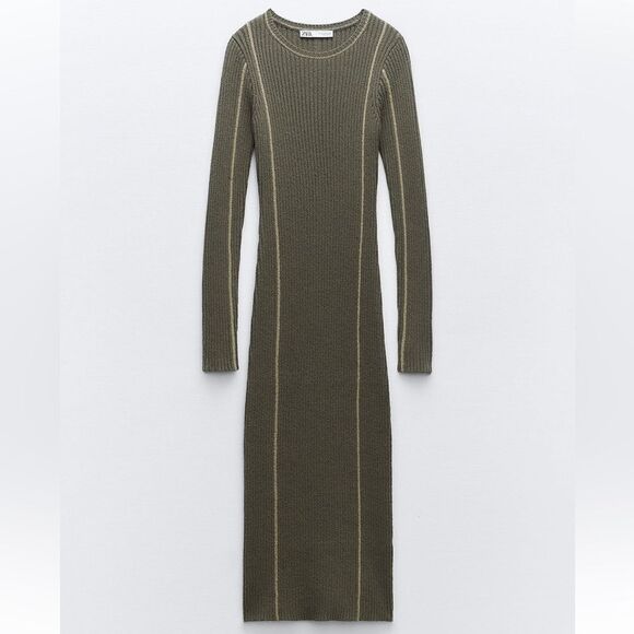 Zara piped knit midi dress - Picture 7 of 11